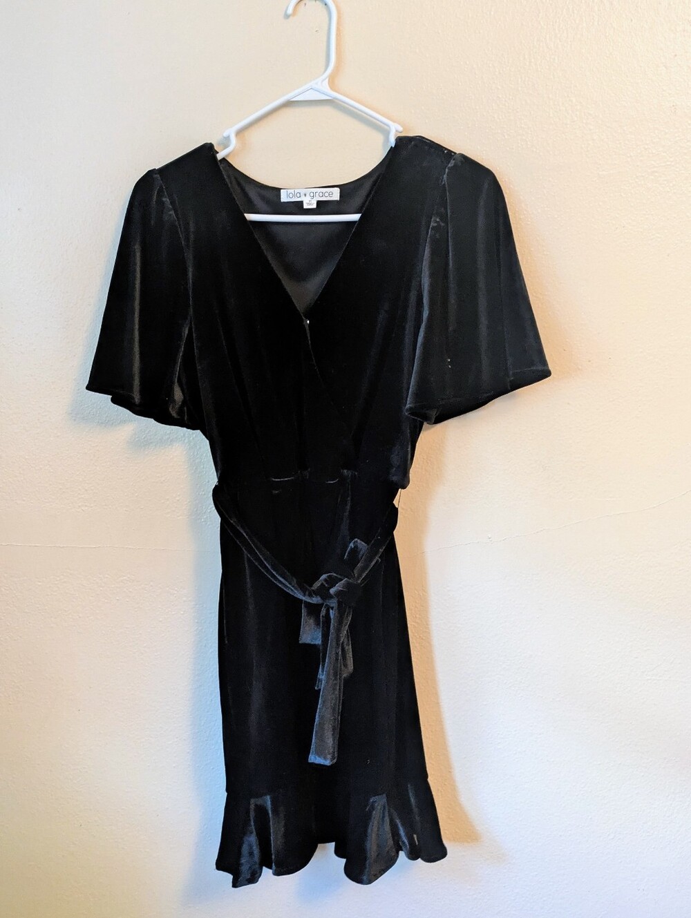 Black Velvet Wrap Dress